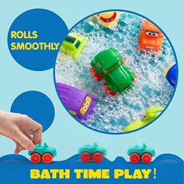 JOYIN Cartoon Cars - Safe Rubber Toy Cars for Toddlers