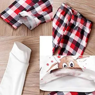Family Matching Christmas Pajamas Set, Cute Elk Sleepwear for Boys Girls Dad Mum (Elk-A,Kid, 2T, 2_years)