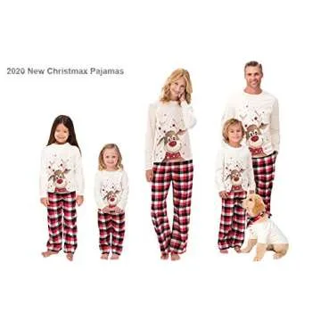 Family Matching Christmas Pajamas Set, Cute Elk Sleepwear for Boys Girls Dad Mum (Elk-A,Kid, 2T, 2_years)
