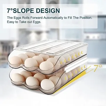 MesRosa Egg Holder - Automatic Egg Organizer for Fridge