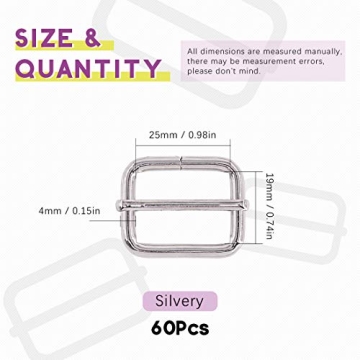 Swpeet 60Pcs Heavy Duty Metal Triglides for DIY Crafts