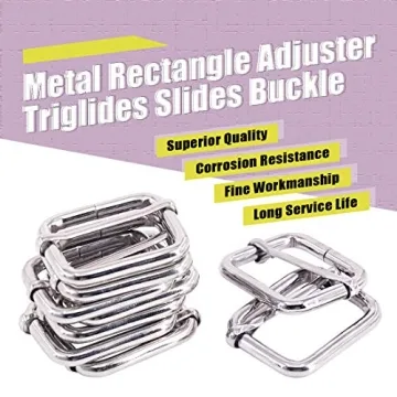 Swpeet 60Pcs Heavy Duty Metal Triglides for DIY Crafts