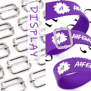 Swpeet 60Pcs Heavy Duty Metal Triglides for DIY Crafts