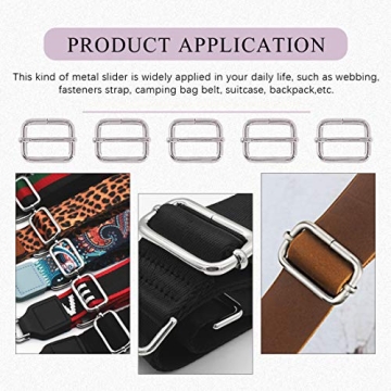 Swpeet 60Pcs Heavy Duty Metal Triglides for DIY Crafts