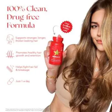 HAIRtamin Vegan Hair Vitamins for Faster Growth | All Natural Biotin Capsules to Support Healthy Hai...