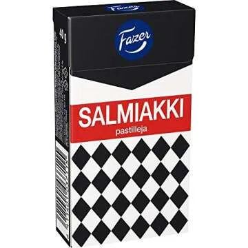 4 Boxes x 40g of Fazer Salmiakki - Original Finnish Salty Liquorice - Salmiak - Pastilles - Dragees ...