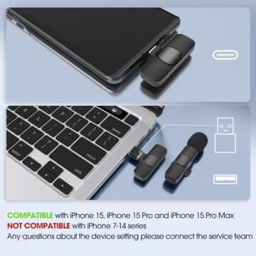 KMAG Mini Wireless Lavalier Microphone for iPhone Android