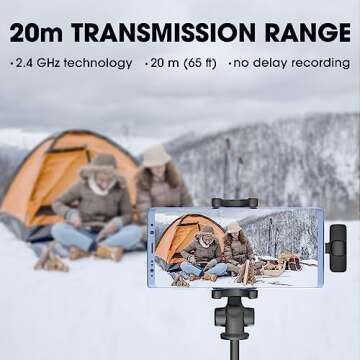 KMAG Mini Wireless Lavalier Microphone for iPhone Android