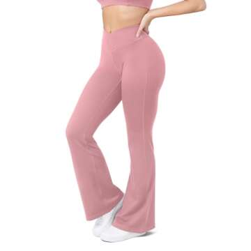 HEGALY Women's Flare Yoga Pants - Crossover Flare Leggings Buttery Soft High Waisted Workout Casual ...