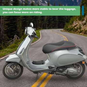 QIDIAN Motorcycle Aluminum Foot Rest Pedal Rear Luggage Rack Bracket Holder for Vesp' GTS 150 250 30...