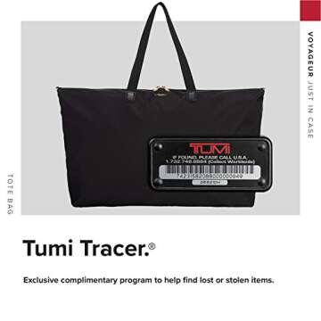 TUMI - Just In Case Tote - Packable Travel Bag - Foldable Travel Tote Bag- Water-Resistant Tote - 14.0" X 23.0" X 9.0" - Black