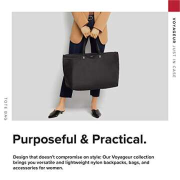 TUMI - Just In Case Tote - Packable Travel Bag - Foldable Travel Tote Bag- Water-Resistant Tote - 14.0" X 23.0" X 9.0" - Black