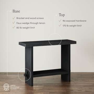 Nathan James Virgo Wood Console Table for Home Decor