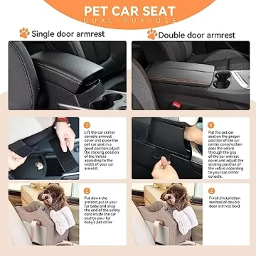 Stylish Dog Car Seat for Small Dogs at Center Console