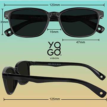 Yogo Vision Toddler Sunglasses Polarized Little Kids Sunglasses for Girls Boys Age 2-6 Pack of 4
