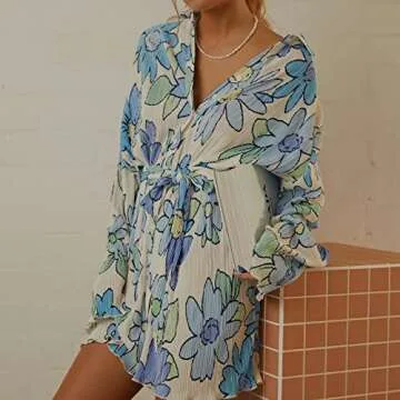 NUFIWI Pleated Mini Shirt Dress for Every Occasion