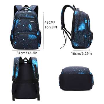 Kids Backpack for Boys Girls Elementary School Backpacks Boys Children Bookbags Primary Kindergarten Backpack Galaxy Black Blue