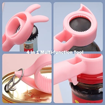FFUWERG Cute 4-in-1 Bottle Opener for Weak Hands