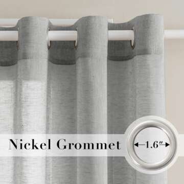 H.VERSAILTEX Elegant Natural Linen Semi Sheer Curtains for Bedroom Energy Saving Easy Care Privacy P...