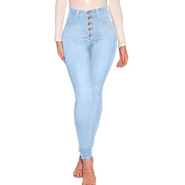 Stylish KUNMI High Waist Stretch Butt Lifting Jeans for Women