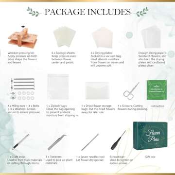 Aboofx Large Flower Press Kit, 6 Layers 11.8" x 8.3" Even Pressure Flower Pressing DIY Arts and Craf...