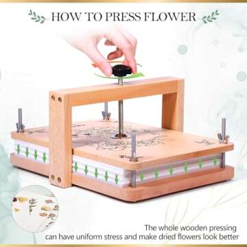 Aboofx Large Flower Press Kit, 6 Layers 11.8" x 8.3" Even Pressure Flower Pressing DIY Arts and Craft Kit for Adults, Dried Flower Plant Preservation Kit for Craft Lovers