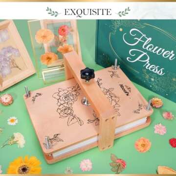 Aboofx Large Flower Press Kit, 6 Layers 11.8" x 8.3" Even Pressure Flower Pressing DIY Arts and Craft Kit for Adults, Dried Flower Plant Preservation Kit for Craft Lovers