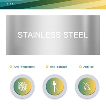 FDW 13 Gallon/50 L Garbage Can Kitchen Trash Can with Lid for Office Bedroom Bathroom Step Trash Bin Fingerprint-Proof Brushed Stainless Steel 13 Gallon / 50 Liter