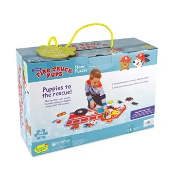 Shiny Fire Truck Pups Floor Puzzle for Kids