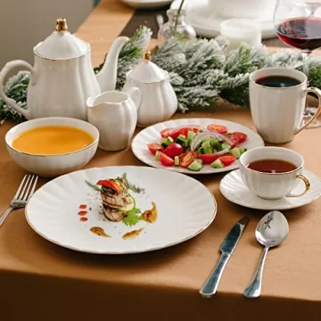 Elegant BTaT Tea Cups Set of 6 with Gold Trim