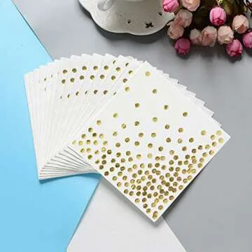 50 Pack Disposable Gold Foil Cocktail Napkins | Birthday Wedding Baby/Bridal Shower Celebration/Part...