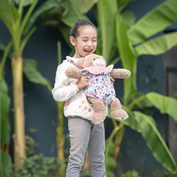 GAGAKU Baby Doll Carrier for Toddlers Doll Carrier for Little Girls Toy Baby Carrier for Kids Reborn Baby Doll Accessories - Pink (Leaf)