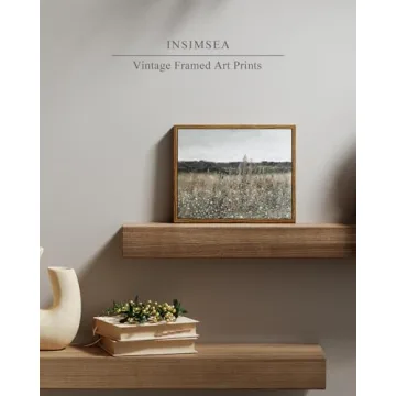 Vintage Meadow Floral Canvas Art 8x10 Framed Home Decor