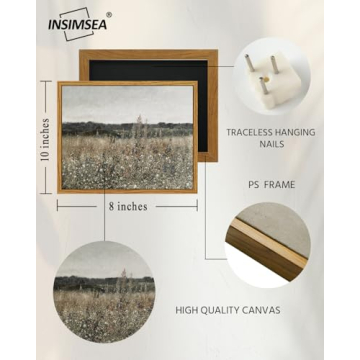 Vintage Meadow Floral Canvas Art 8x10 Framed Home Decor