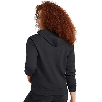 Hanes Women's EcoSmart Full-Zip Hoodie in Ebony