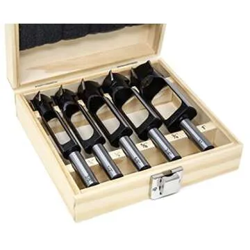 WEN DB051T 5-Piece Tenon and Deep Plug Cutter Drill Bit Set with Carrying Case