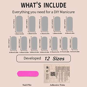 Red Press on Nails Long Square Fake Nails Solid color False Nails with Designs Extra Long Acrylic Nails Reusable Stick on Nails Glossy Artificial Nails for Women Manicure Decorations