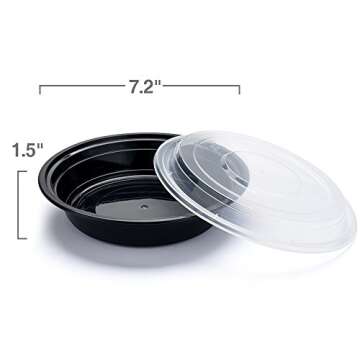 Glotoch Meal Prep Containers - Stackable & Eco-Friendly Solution