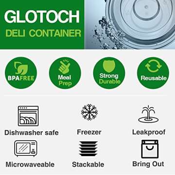 Glotoch Meal Prep Containers - Stackable & Eco-Friendly Solution