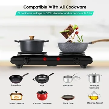 CUKOR Electric Hot Plate Double Burner for Convenient Cooking