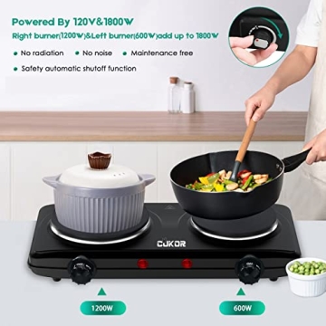 CUKOR Electric Hot Plate Double Burner for Convenient Cooking
