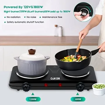 CUKOR Electric Hot Plate Double Burner for Convenient Cooking