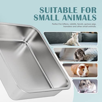 Durable IKITCHEN Stainless Steel Cat Litter Box