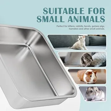 Durable IKITCHEN Stainless Steel Cat Litter Box