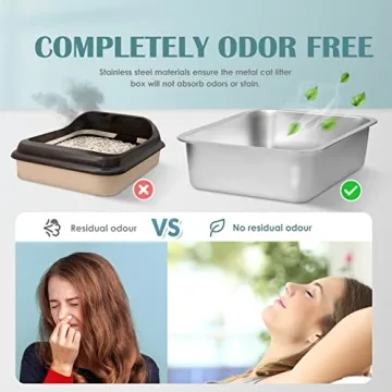 Durable IKITCHEN Stainless Steel Cat Litter Box