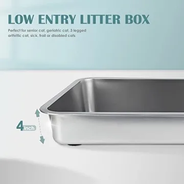 Durable IKITCHEN Stainless Steel Cat Litter Box