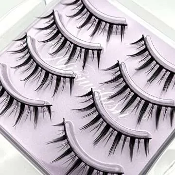 Manga Lashes, Black Band Anime Lashes 4 Pack, Spiky Anime False Eyelashes Natural Look, Japanese Lashes Looks Like Cluster Manga Lashes Individual, Reusable Cosplay Wispy Strip Eyelashes, Asian Lashes, Style B01 By Mikiwi