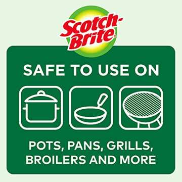 Scotch-Brite Stainless Steel Scrubbers, Durable, Ideal for Uncoated Cookware, 16 Scrubbers