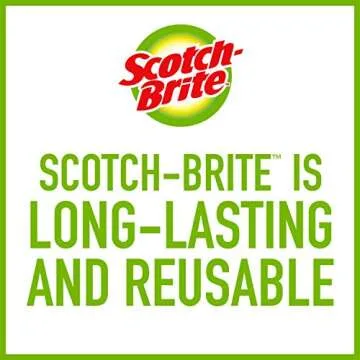 Scotch-Brite Stainless Steel Scrubbers, Durable, Ideal for Uncoated Cookware, 16 Scrubbers