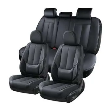Coverado Car Seat Covers Full Set, Seat Covers for Cars, Black Car Seat Cover, Car Seat Protector Wa...